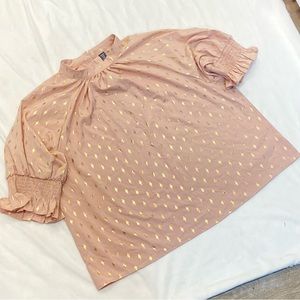 Womens SHEIN Curve Mauve Gold Diamond Blouse 4XL